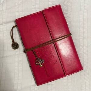 Red Faux Leather Refillable Journal